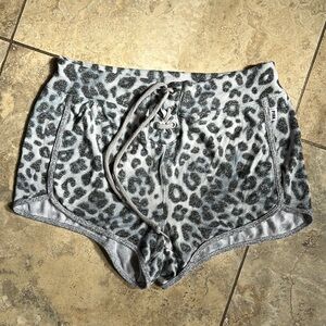 PINK Victoria's Secret Gray Leopard Print Pajama Shorts